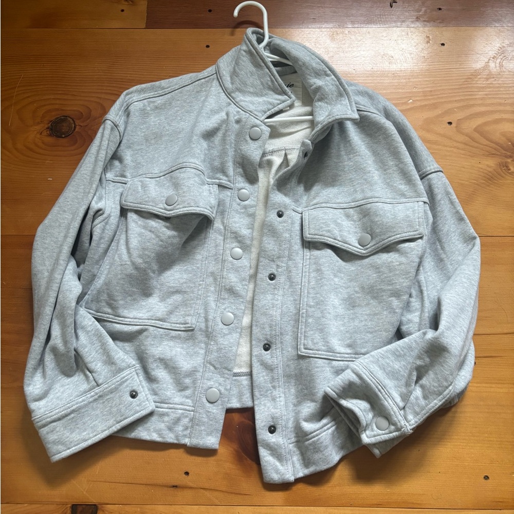 AERIE fleece cropped shacket